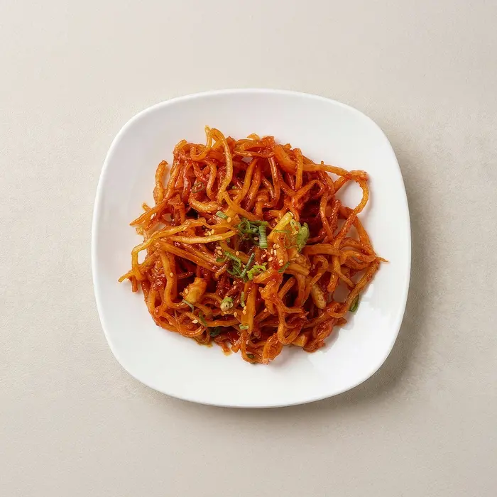 Jinmichae-bokkeum – Spicy Stir-Fried Dried Squid Strips