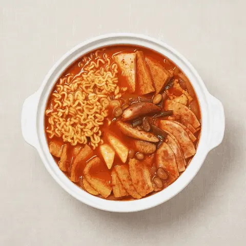 Budae Jjigae – Army Stew with Ham & Sausage