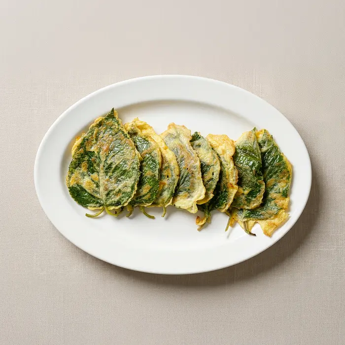 Kkaennip-jeon – Perilla Leaf Pancake