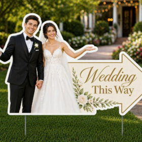 Wedding Yard Signs with Photo Cutout — image 1