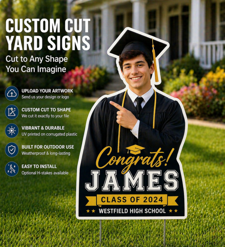 Graduation Yard Signs with Photo Cutout