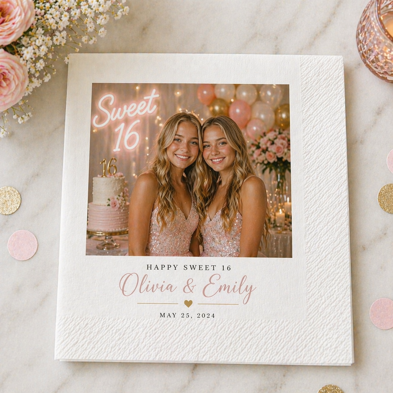 Personalized Sweet 16 Napkins