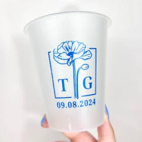 Custom Wedding Frosted Plastic Cups – 1-Color Printing — image 14