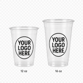 Custom Clear Plastic Cups 12 oz – 1-Color Printing — image 1