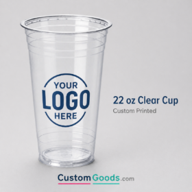 Custom Clear Plastic Cups 22oz – 1-Color Printing — image 1