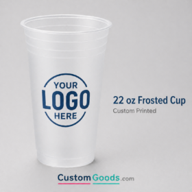 Custom Frosted Plastic Cups 22oz – 1-Color Printing — image 1