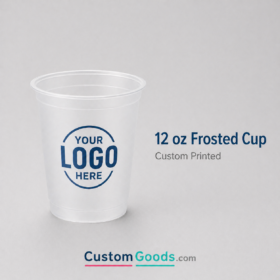 Custom Frosted Plastic Cups 12 oz – 1-Color Printing — image 1