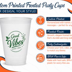 Custom Wedding Frosted Plastic Cups – 1-Color Printing — image 4