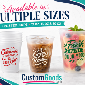 Custom Wedding Frosted Plastic Cups – 1-Color Printing — image 5