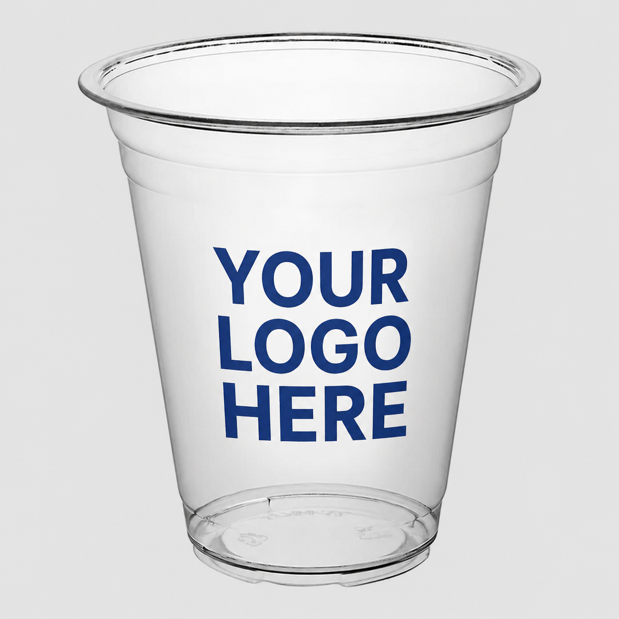 Custom Clear Plastic Cups with Logo – 12 oz & 14 oz – 1-Color Printing