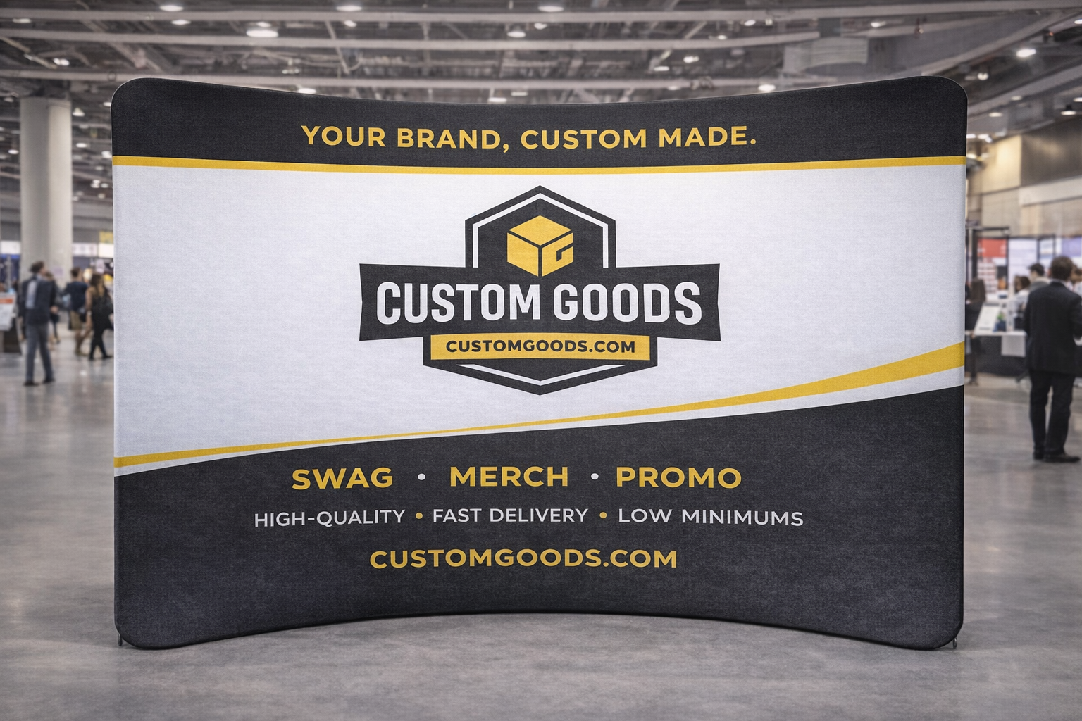 10 ft Curved Tension Fabric Display - 120″ x 89″