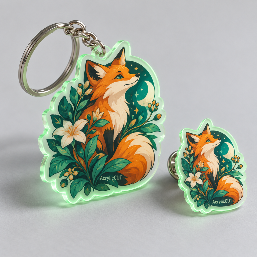 3" Glow-in-the-Dark Acrylic Pins & Keychains