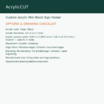 Custom Acrylic Mini Block Sign Holder — image 3
