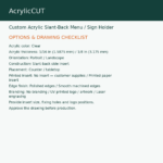 Custom Acrylic Slant-Back Menu / Sign Holder — image 3