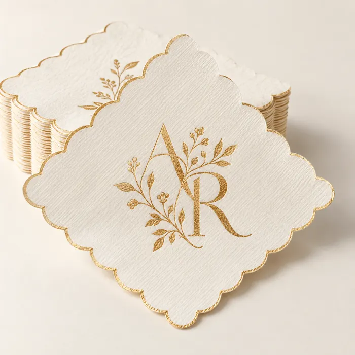 Custom Scalloped Foil Luncheon Napkins