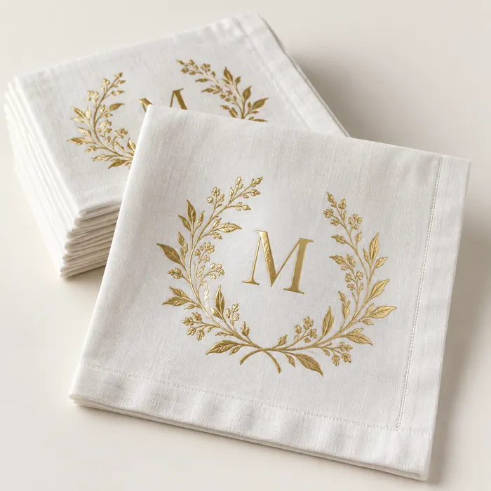 Custom Foil Linen-Like Dinner Napkins