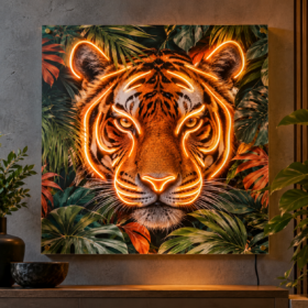 Printed Artwork with Neon Outline — image 1