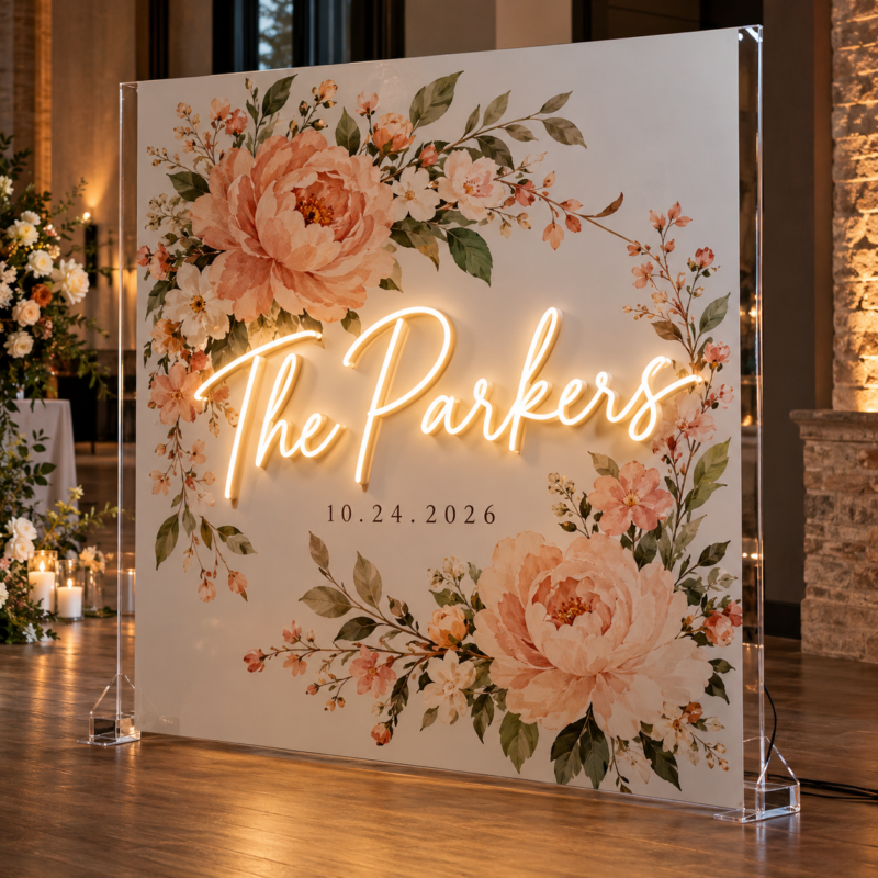 Printed Event Graphic with LED Neon
