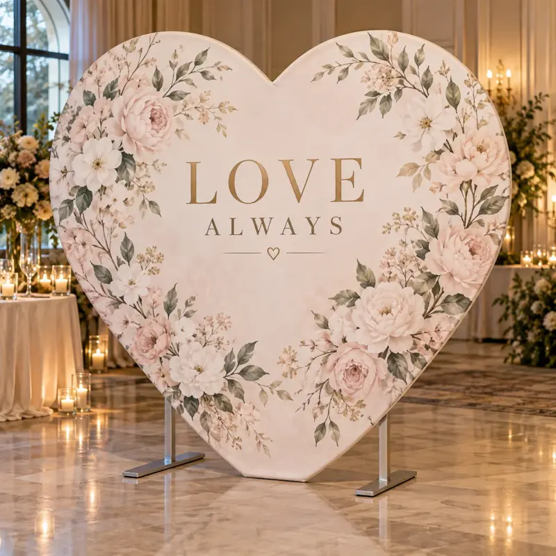 Custom Heart-Shaped Tension Fabric Backdrops