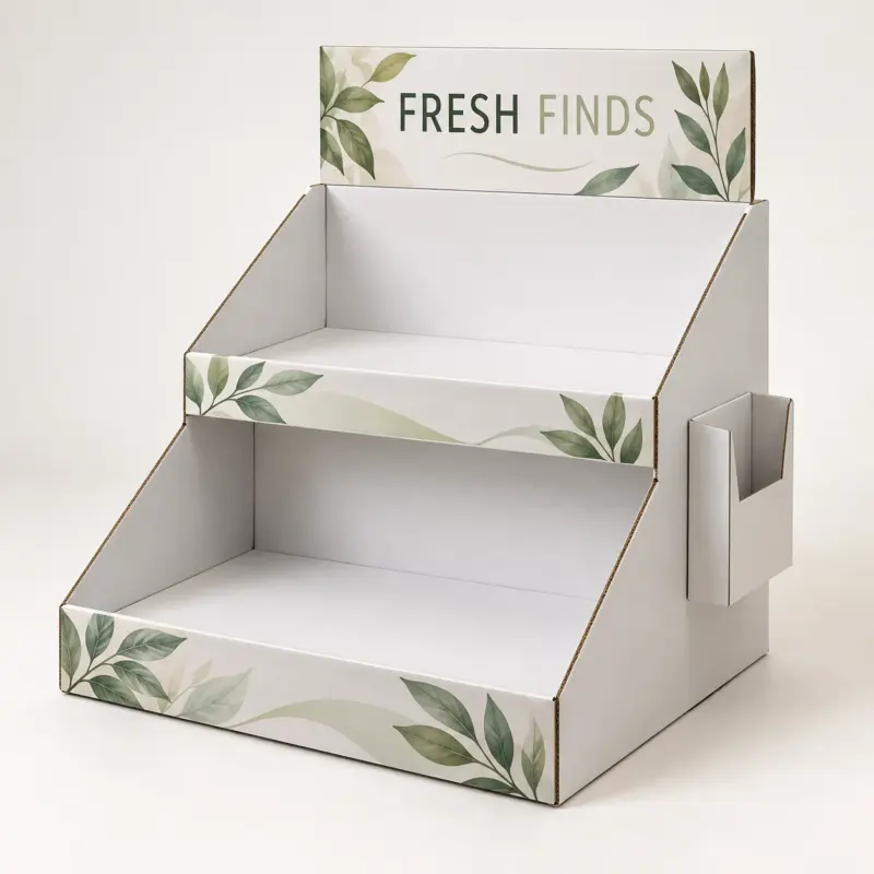 Custom 2-Tier Countertop Displays with Brochure Pocket