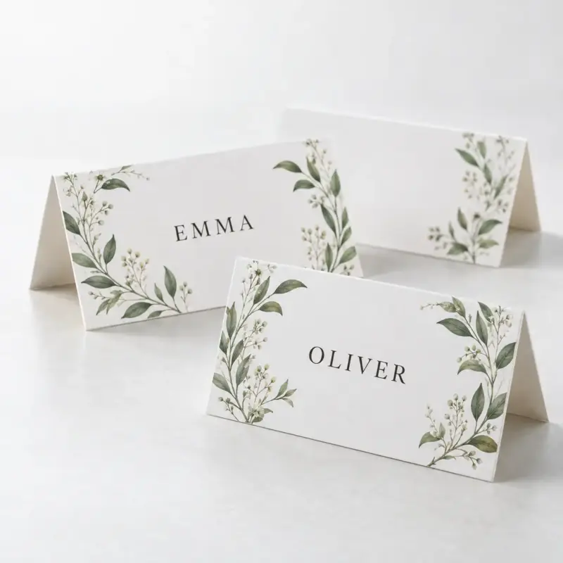 Custom Printed Folded Place Cards