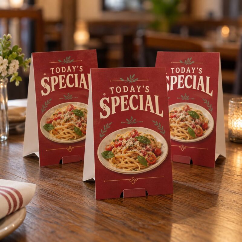 Custom Printed Restaurant Table Tents