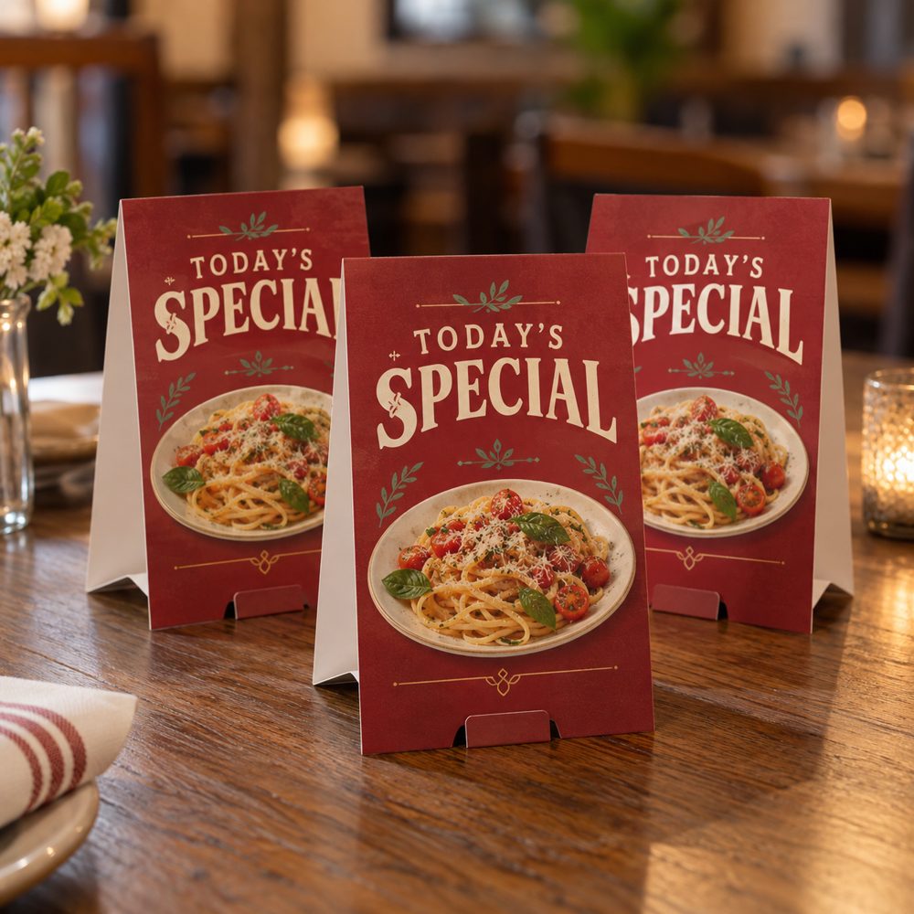 Custom Printed Restaurant Table Tents