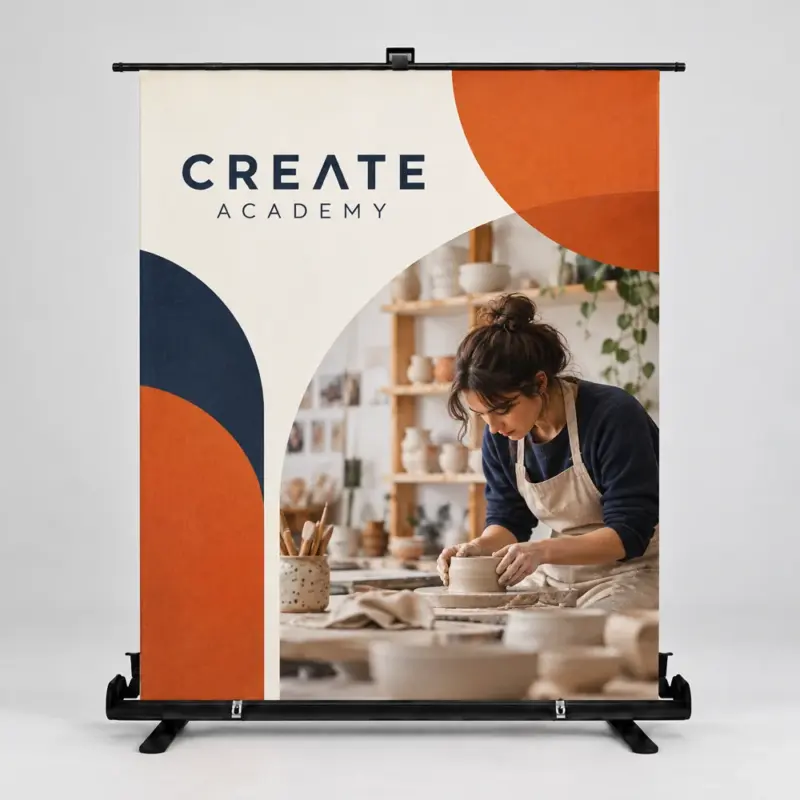Custom Wide Retractable Fabric Displays