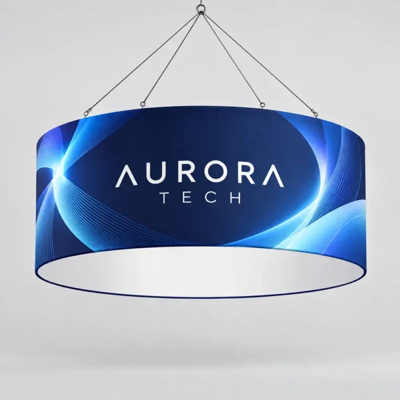 Custom Circular Hanging Fabric Signs