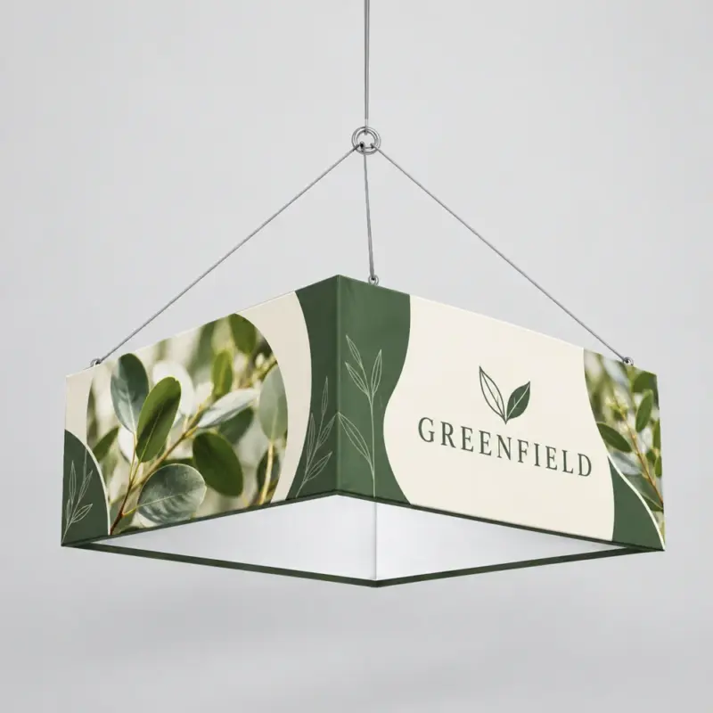 Custom Square Hanging Fabric Signs
