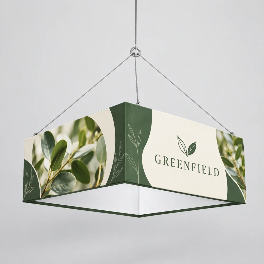 Custom Square Hanging Fabric Signs