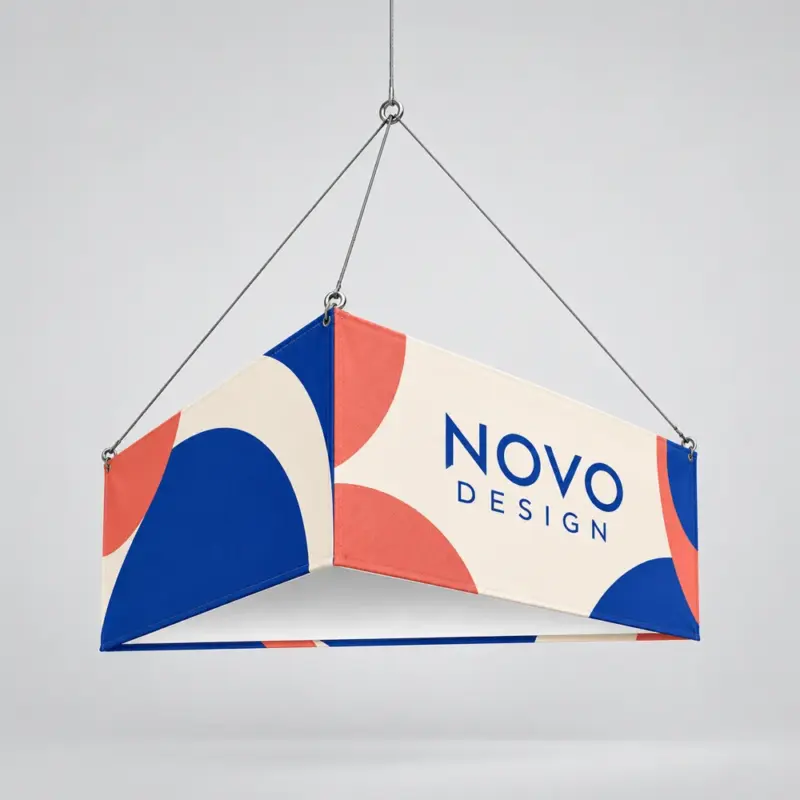 Custom Triangle Hanging Fabric Signs
