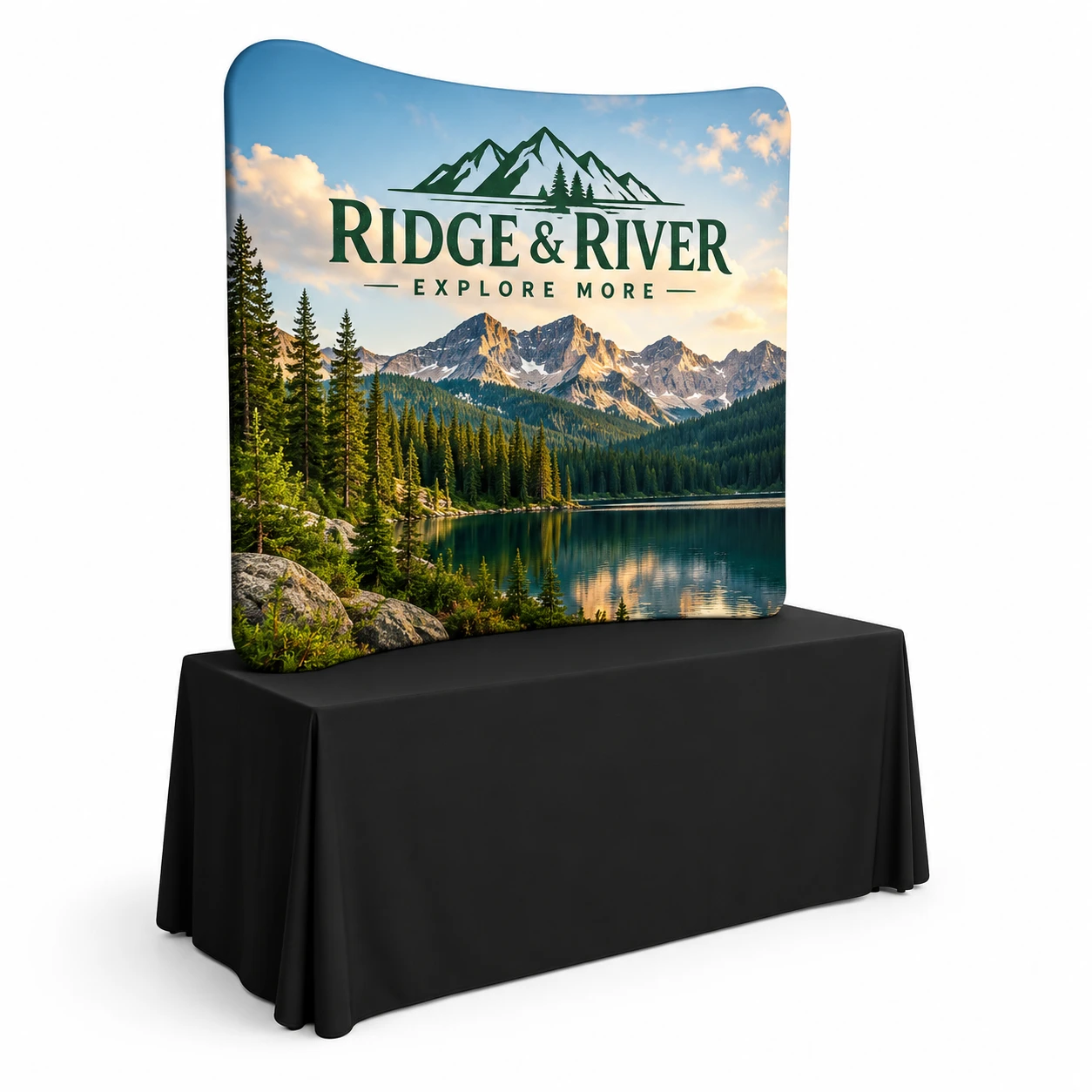 Custom Curved Tabletop Fabric Displays