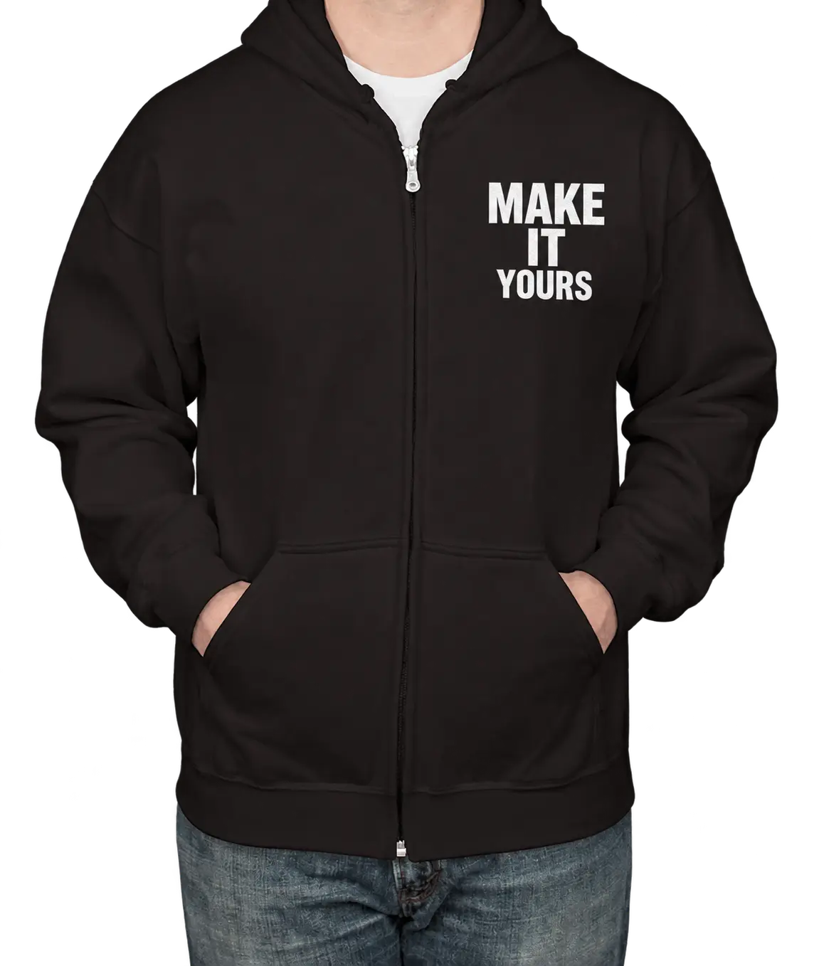 Custom Gildan Midweight 50/50 Zip Hoodie