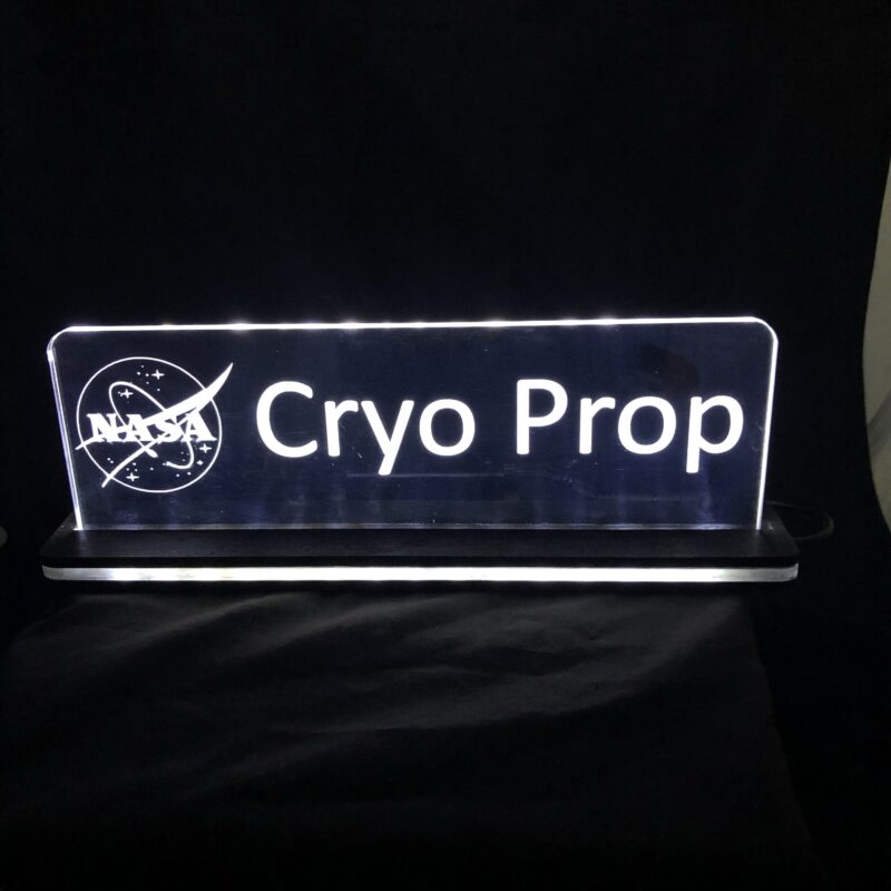 Custom Battery-Powered Edge-Lit Acrylic Name & Fan Sign