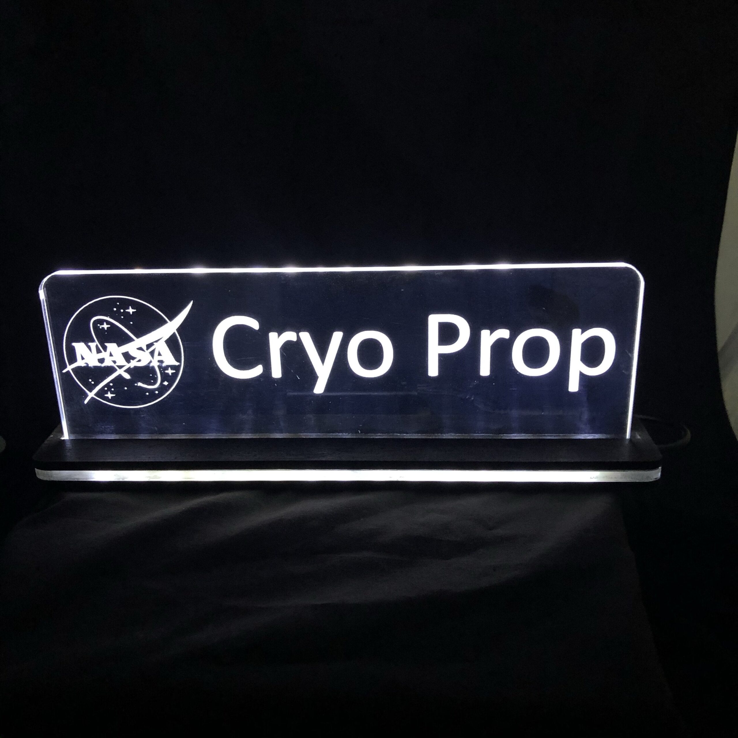 Custom Battery-Powered Edge-Lit Acrylic Name & Fan Sign