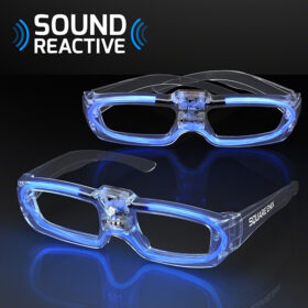 Custom Sound-Reactive Blue LED Party Glasses — image 1