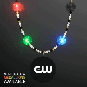 Custom Multicolor LED Bead Necklaces with Medallion — image 1