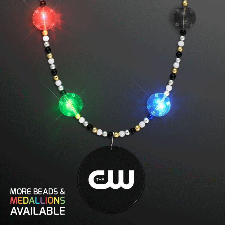 Custom Multicolor LED Bead Necklaces with Medallion