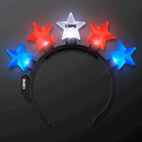 Custom Red White Blue LED Star Headbands — image 1