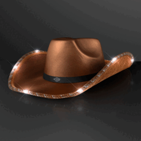 Custom Brown Shimmer LED Cowboy Hats — image 1