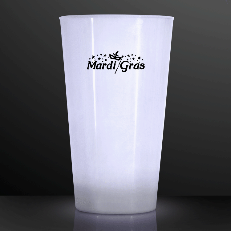 Custom 16 oz White LED Glow Cups