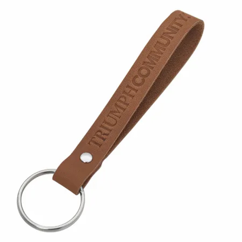 Custom Debossed Genuine Leather Loop Keychains