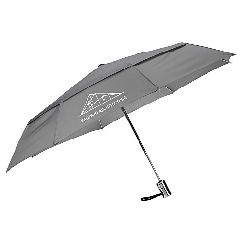 Custom Fan Logo Folding Umbrella - 46 inch Arc