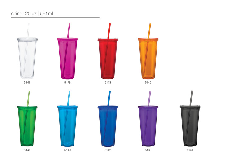 Custom Fan Double-Wall Acrylic Straw Tumbler - 20 oz