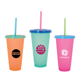 Custom Color-Changing Fan Straw Tumbler - 24 oz — image 1