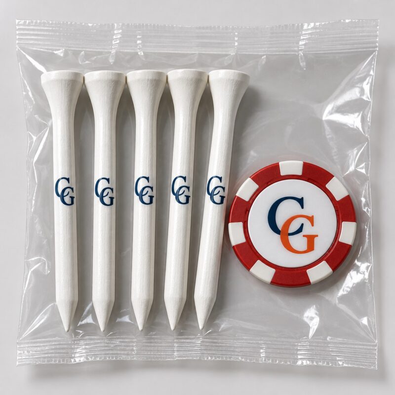 Custom Golf Tournament Packs - Tees & Poker Chip Marker
