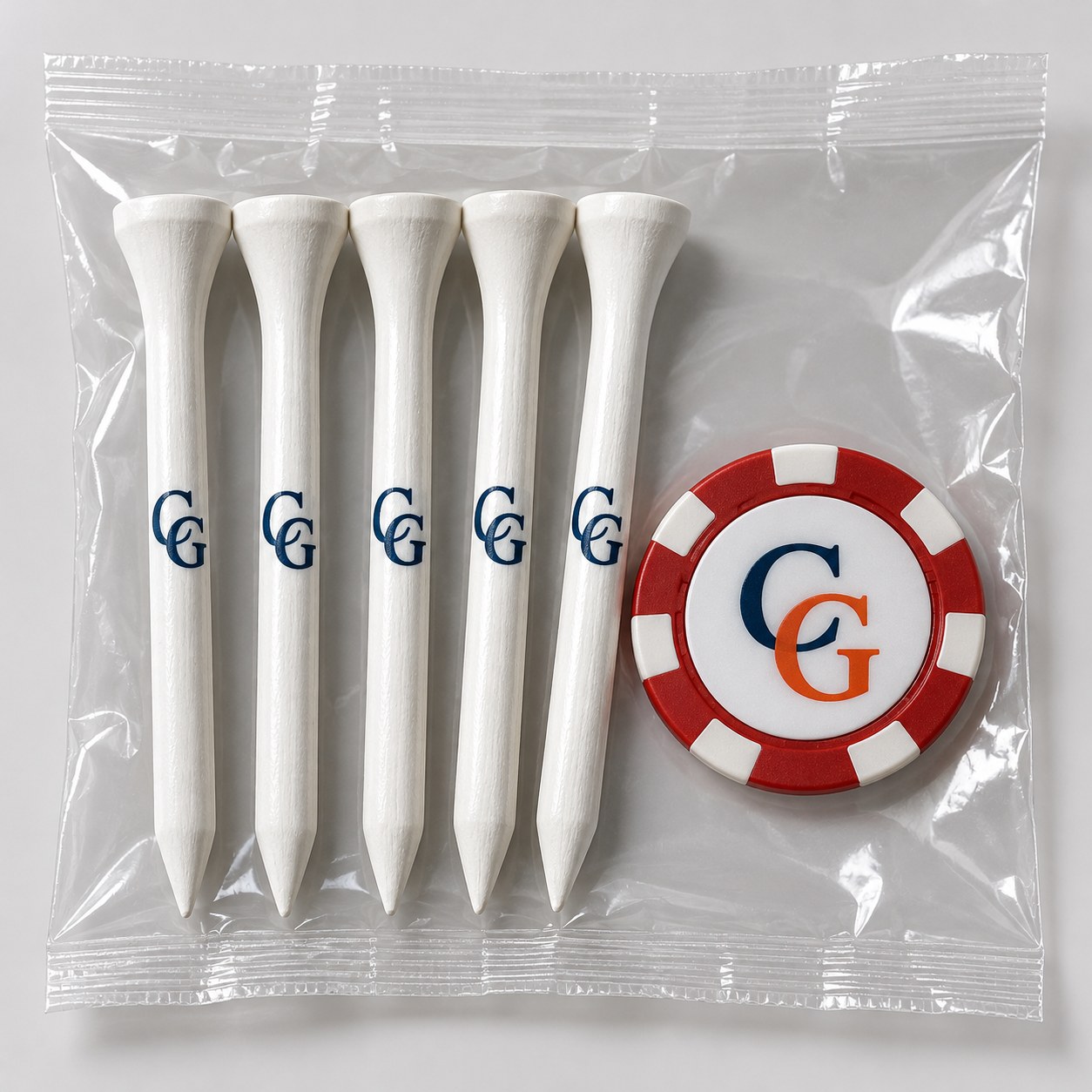 Custom Golf Tournament Packs - Tees & Poker Chip Marker