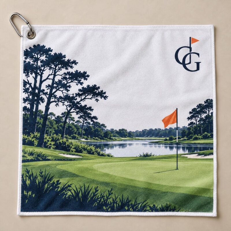 Custom Full-Color Microfiber Golf Towels - 12 x 12 inch