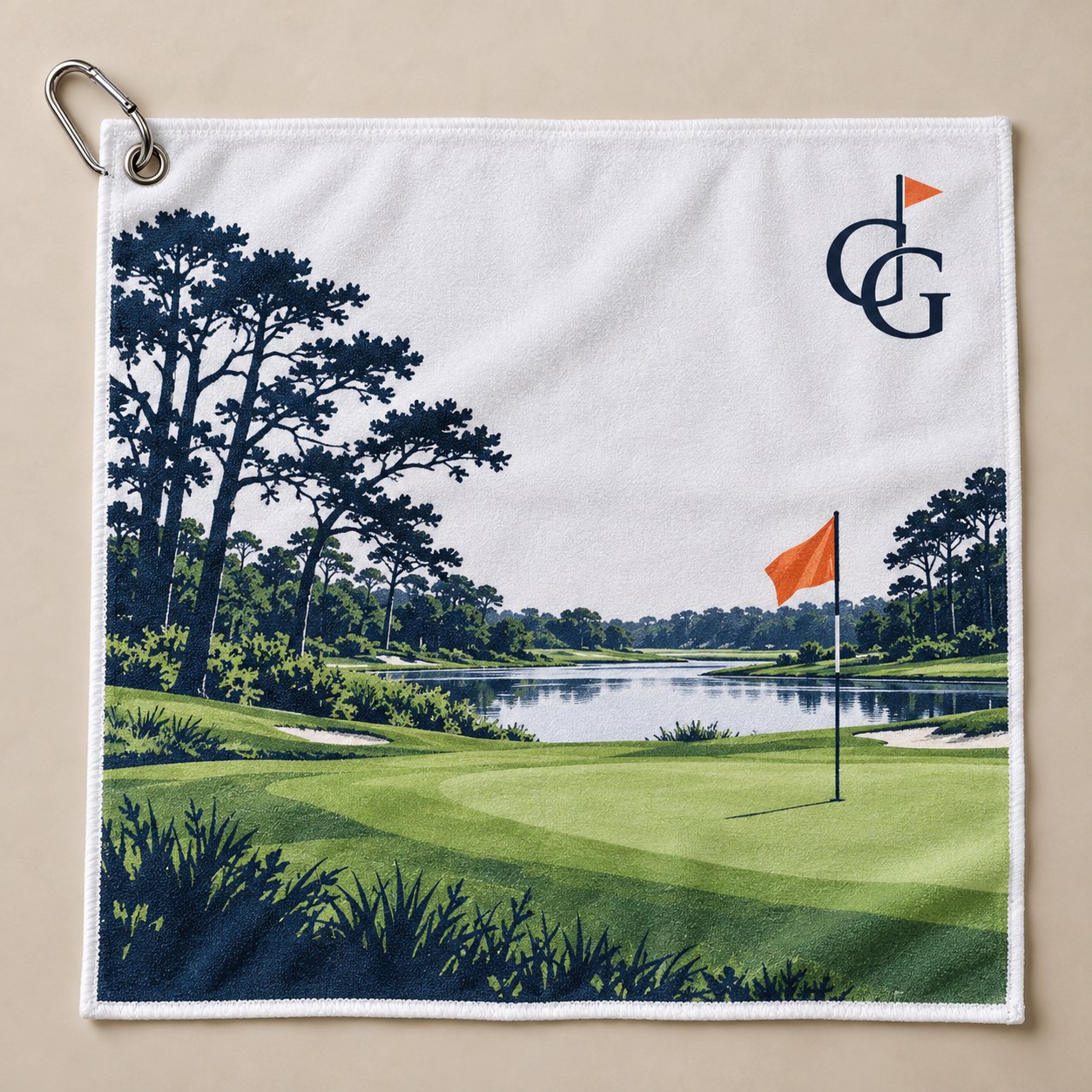Custom Full-Color Microfiber Golf Towels - 12 x 12 inch